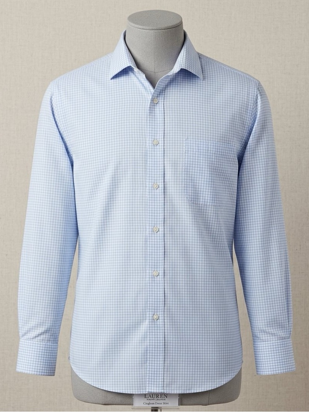 Lauren Ralph Lauren Light Blue Checked Dress Shirt